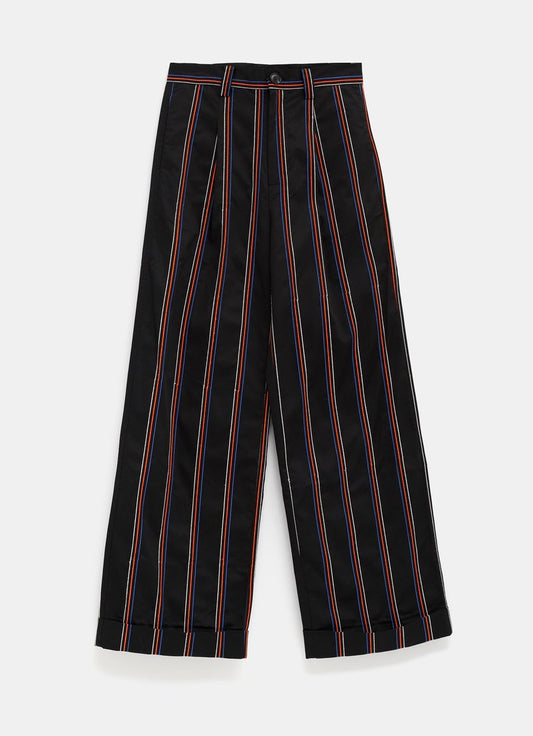 Pantalón con rayas bordadas