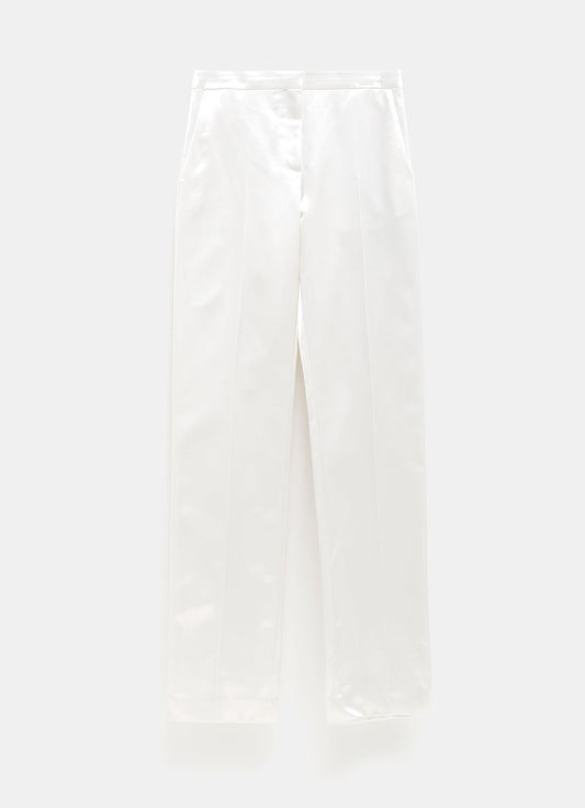 Pantalón de traje en satén de algodón