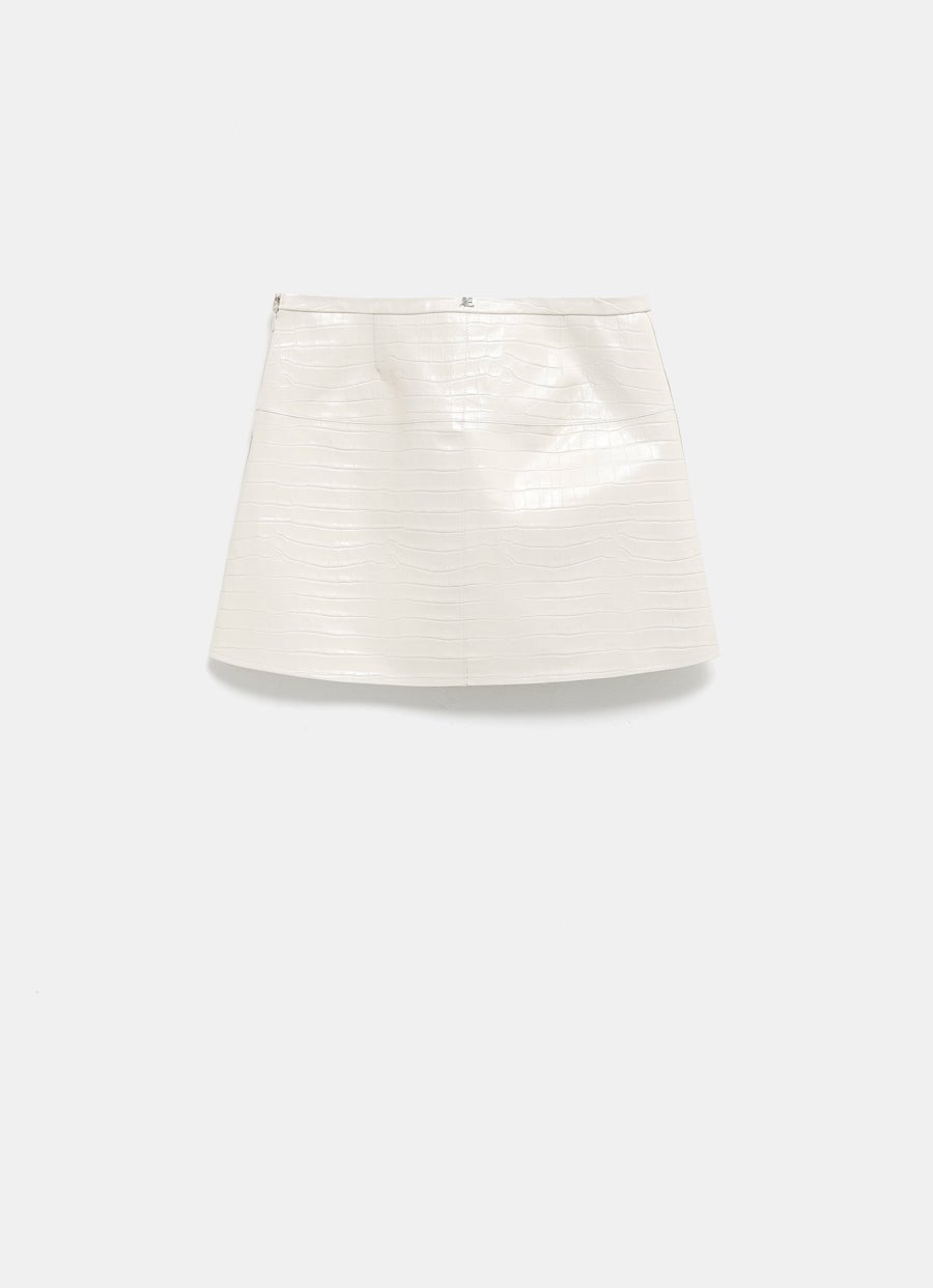 Minifalda Ellipse de piel con textura de cocodrilo