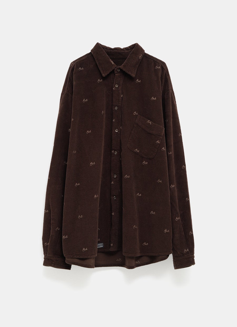 トップス ERL EMBROIDERED CORDUROY OVER SHIRT ERL | Unisex Erl Embroidered Corduroy Overshirt at Ekseption