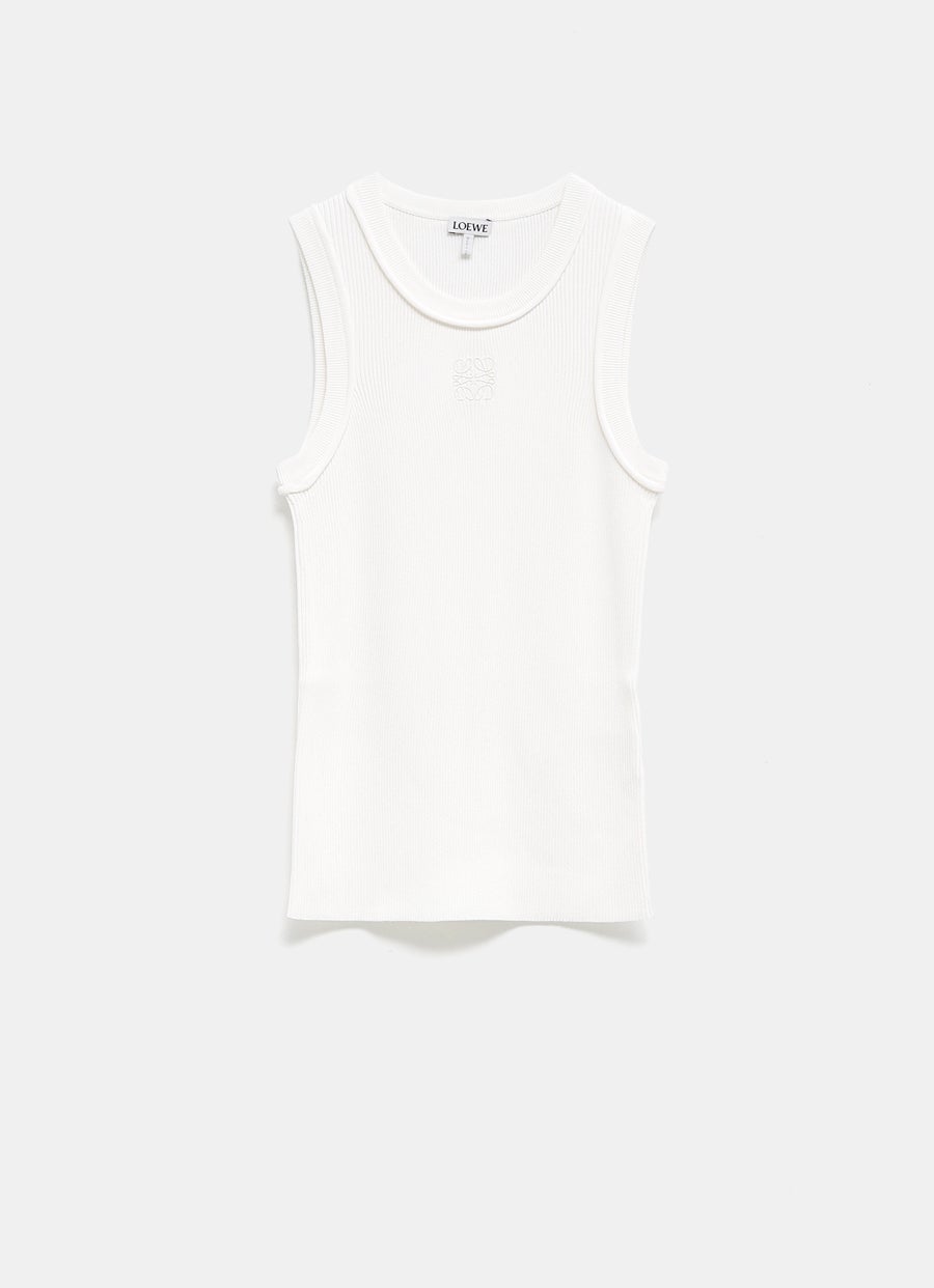 LOEWE リブ編み タンクトップ ホワイト Loewe | Anagram Tank Top for Women at Ekseption – EKSEPTION