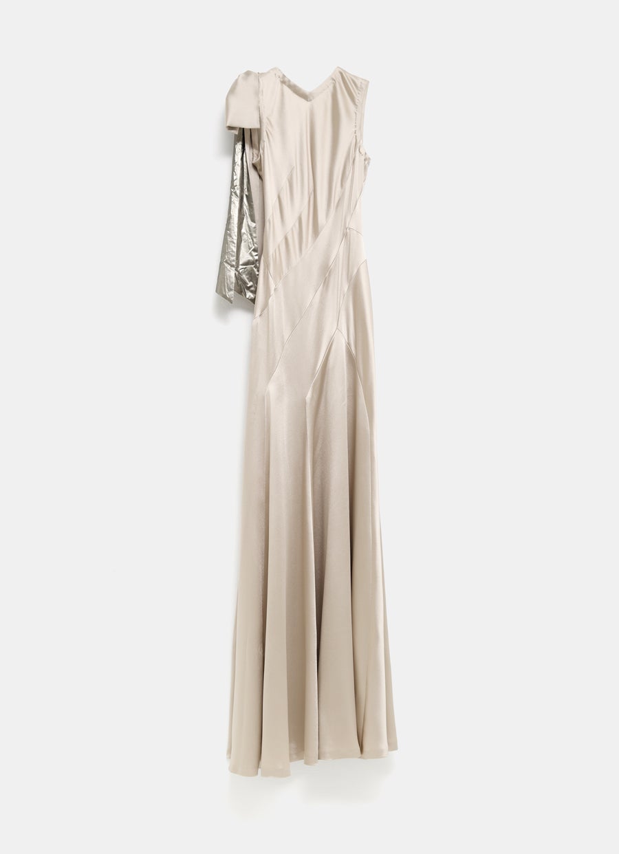 Maison Margiela, Bias-cut Evening Gown, Woman, Brown Check, Size: 40 Maison Margiela, Bias-cut Evening Gown, Woman, Brown Check, Size: 40