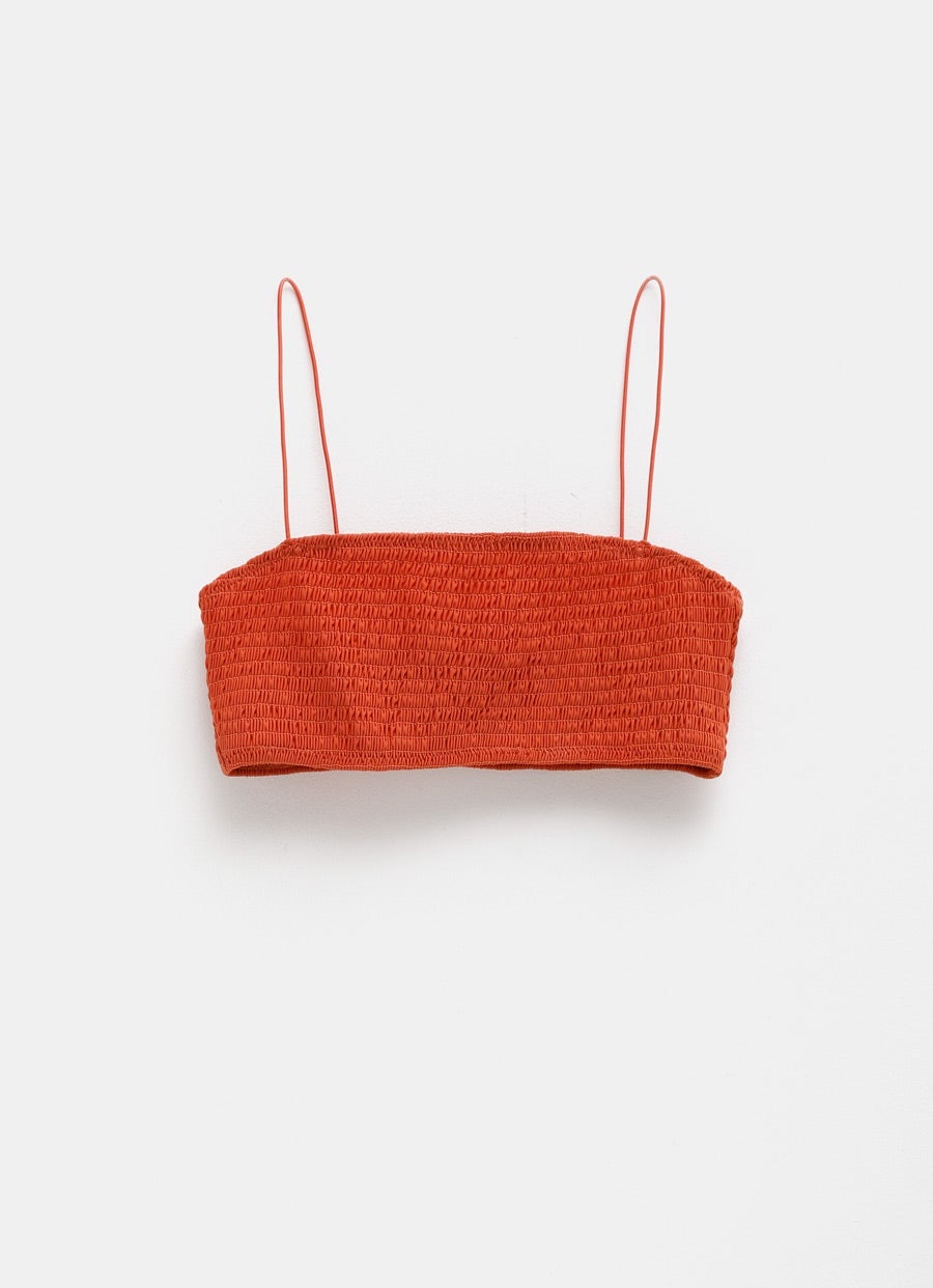 Top de bikini fruncido