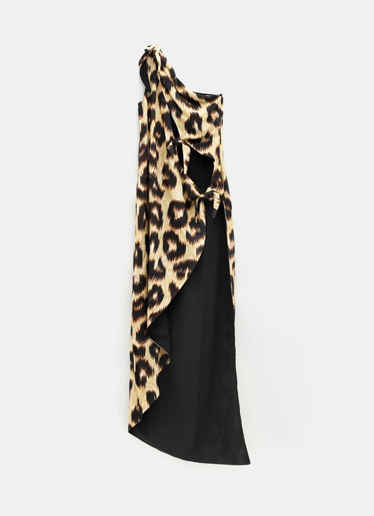 Maxi vestido con estampado de leopardo