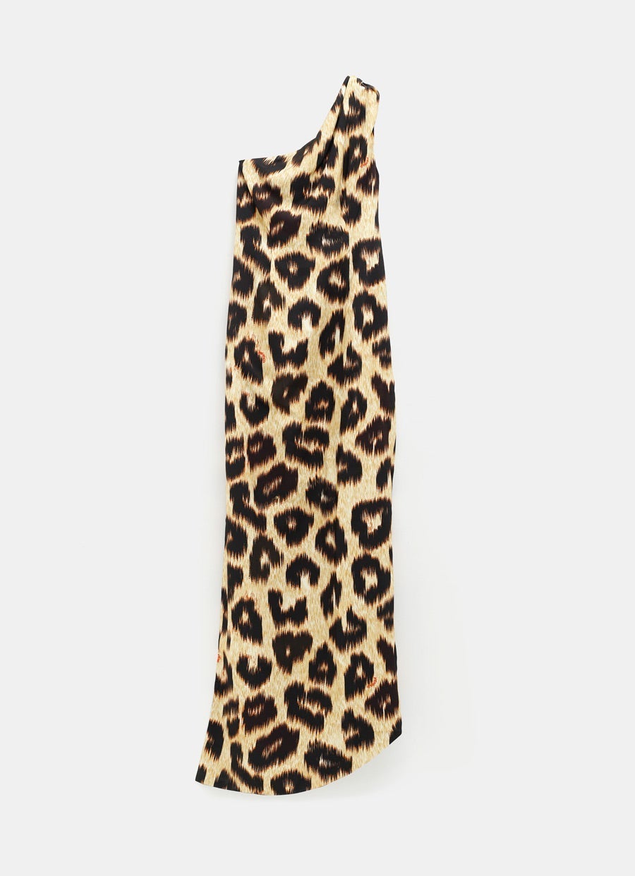 Maxi vestido con estampado de leopardo