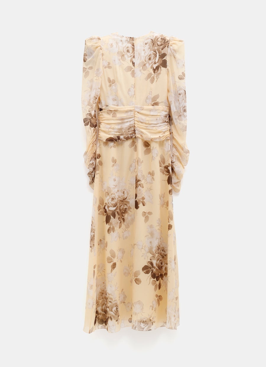 Vestido midi con estampado floral