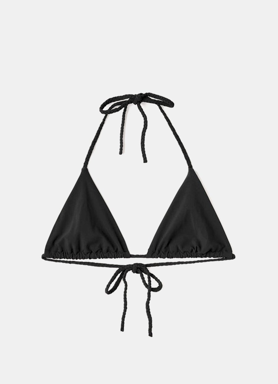 Top de bikini con cordones trenzados