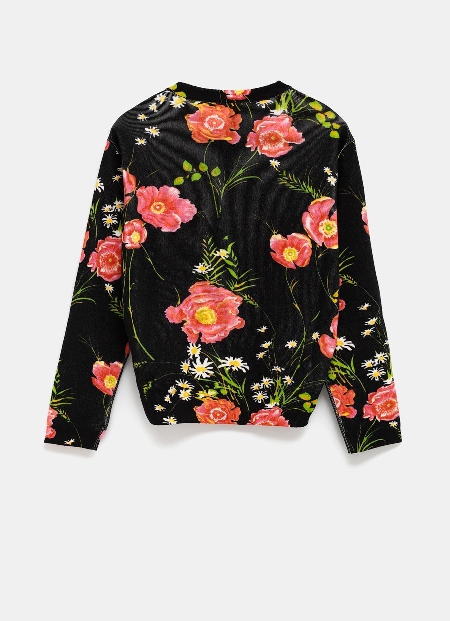 Cárdigan con estampado floral