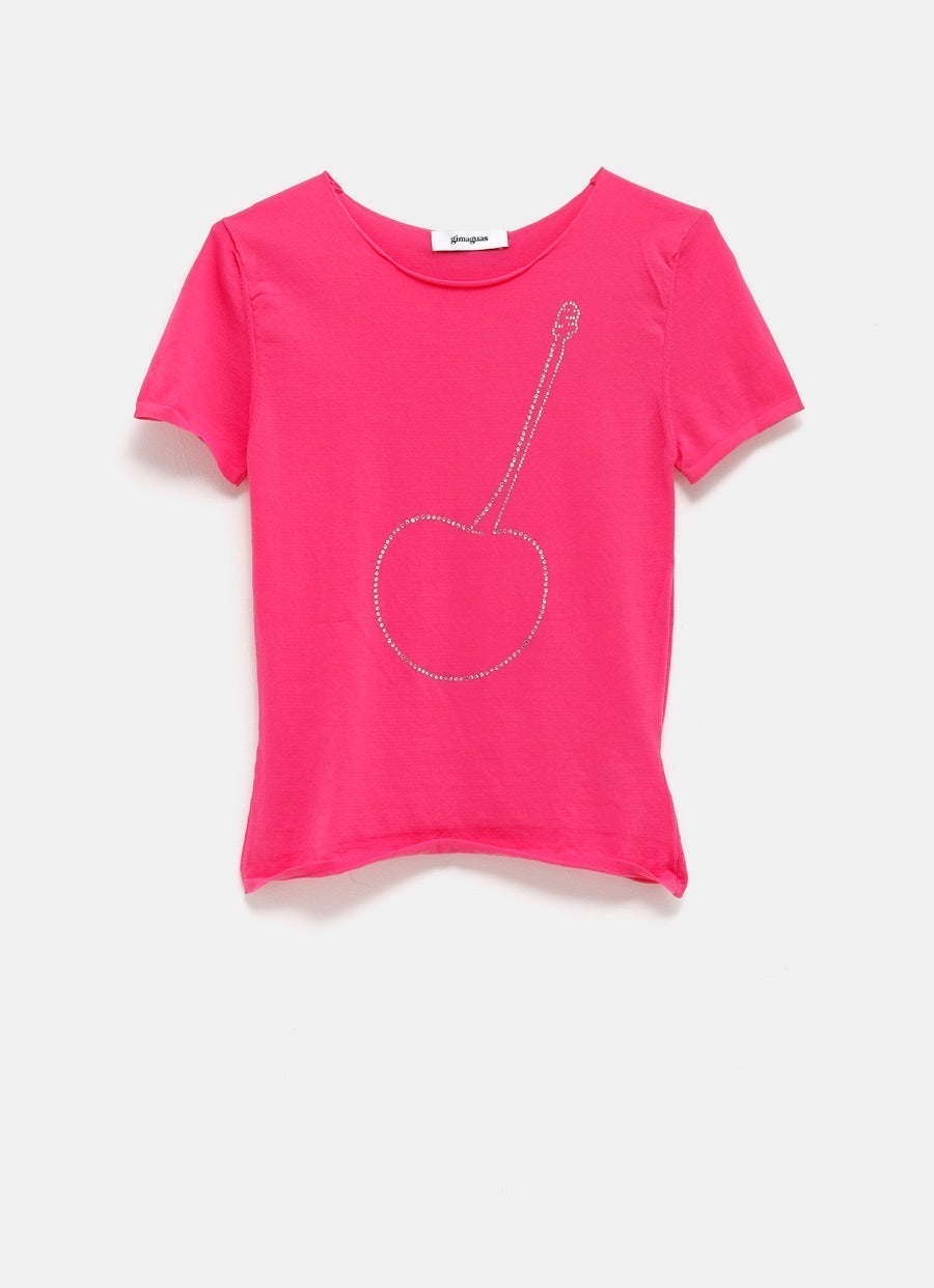 Top Cherry con strass