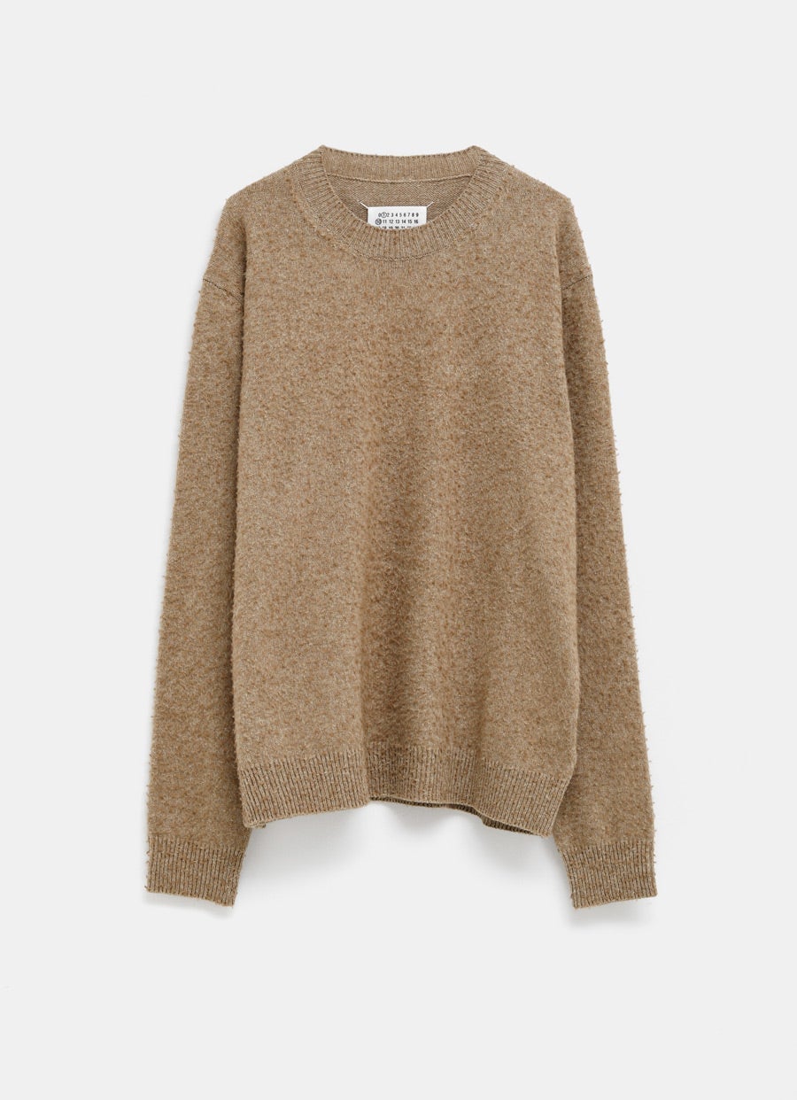 Jersey de cuello redondo lambswool lavada