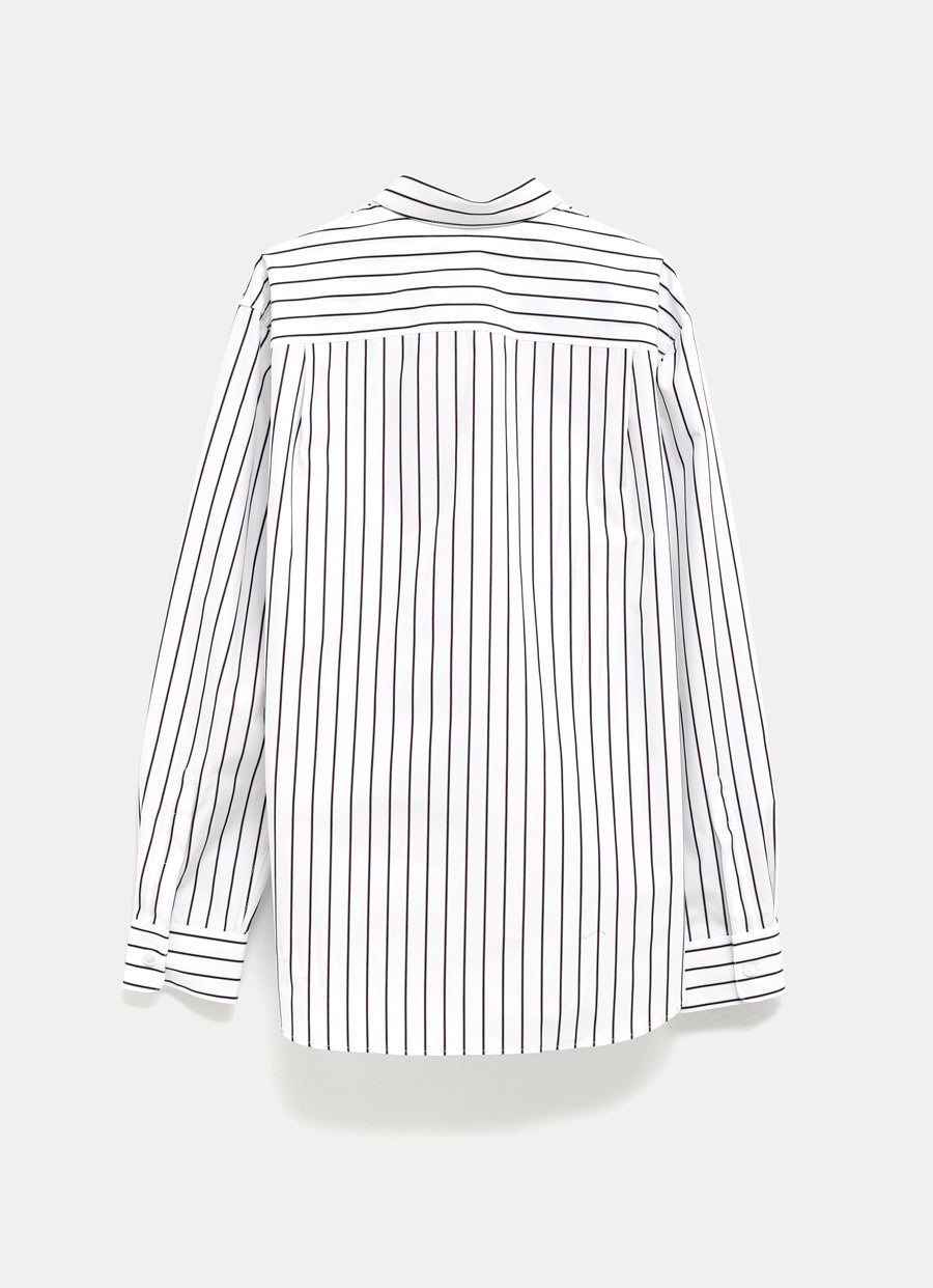 Camisa de algodón a rayas bordada para hombre