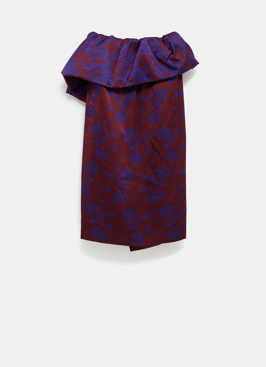 Falda en jacquard floral