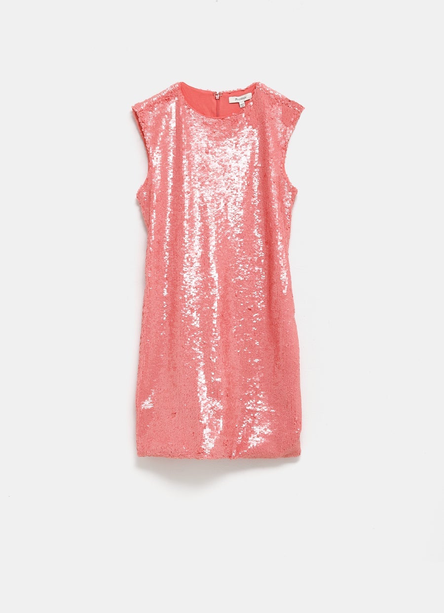 Minivestido recto de lentejuelas