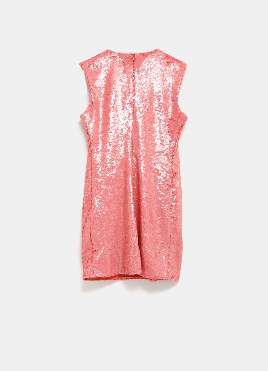Minivestido recto de lentejuelas