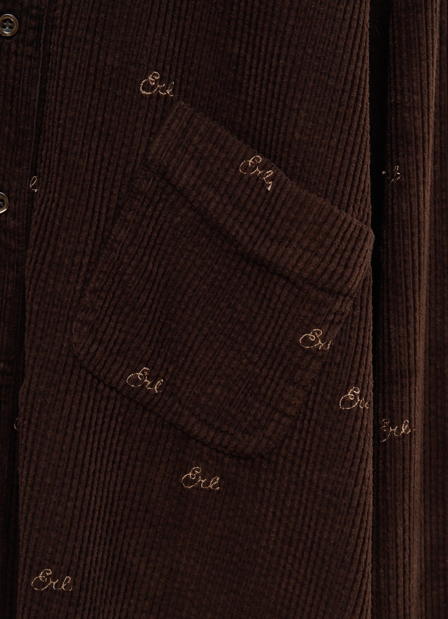 ERL | Unisex Erl Embroidered Corduroy Overshirt at Ekseption