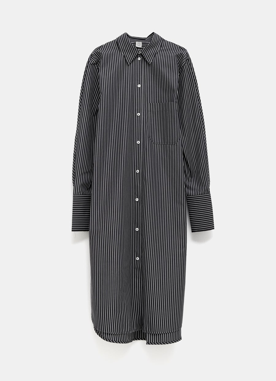 Vestido camisero a rayas