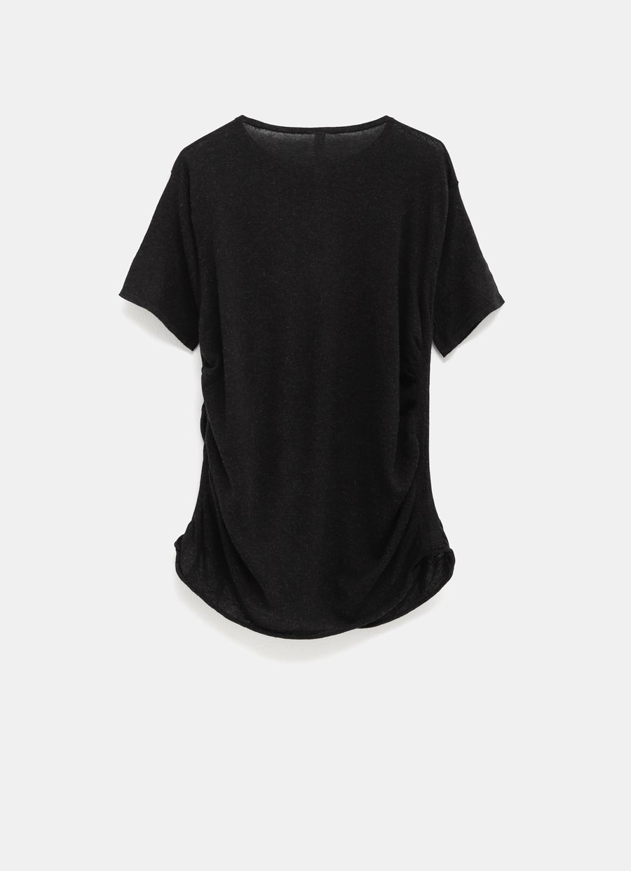 Camiseta de manga corta drapeada