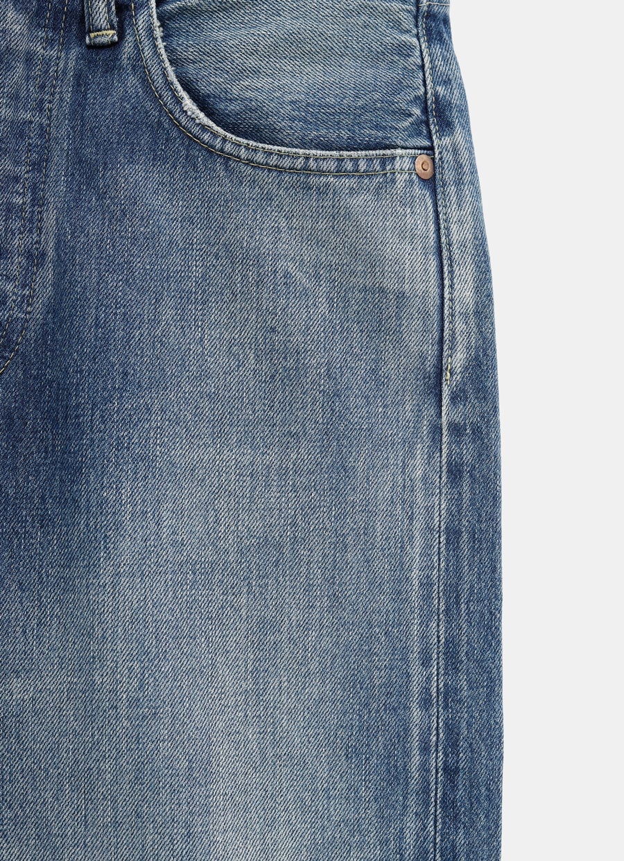 Vaquero Selvedge denim hombre de corte recto