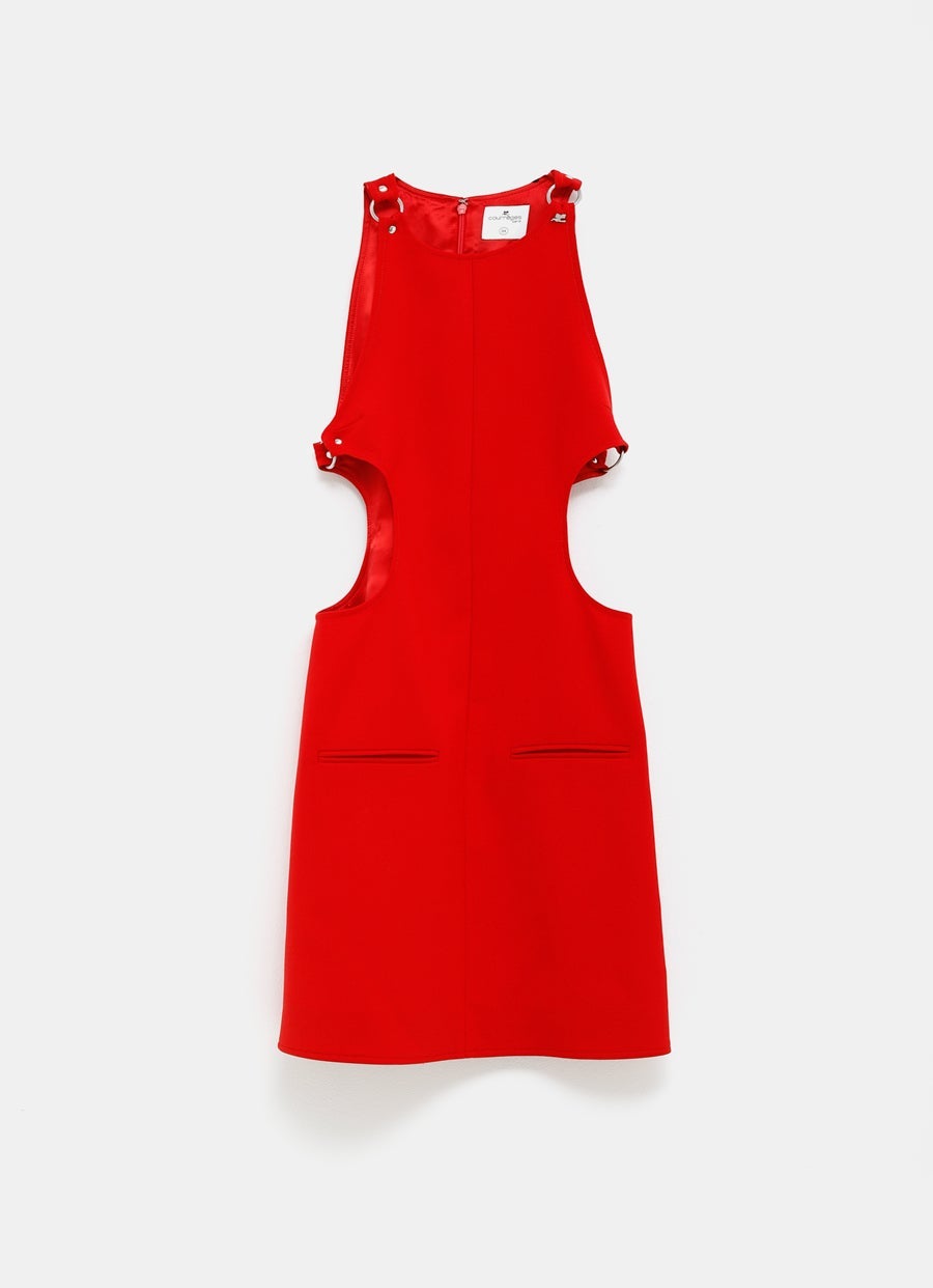 Vestido mini con hebillas y aberturas