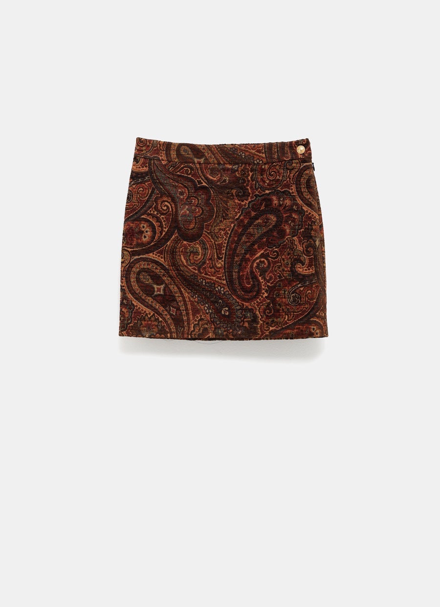 Minifalda con estampado paisley