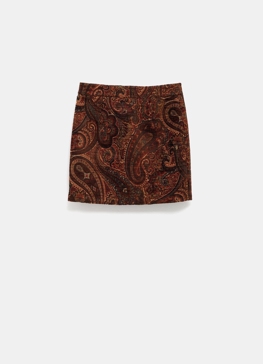 Minifalda con estampado paisley