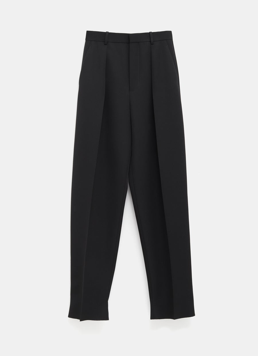 Pantalón de lana compacta grain de poudre