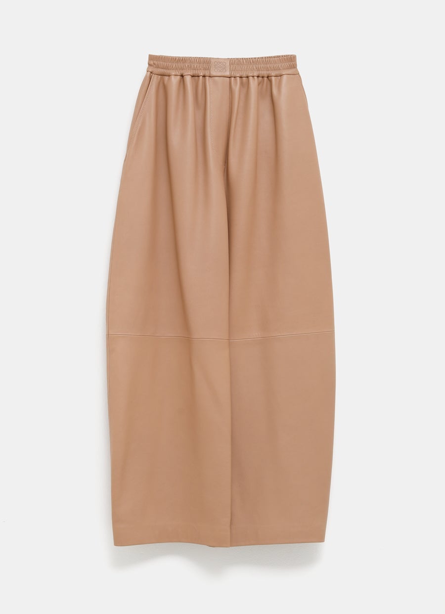 Pantalón barrel en piel napa de cordero