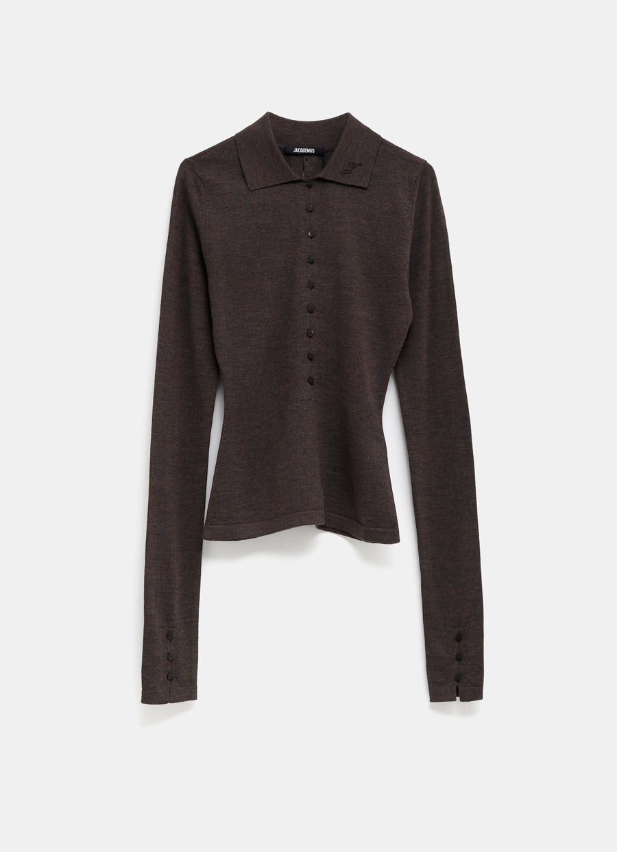 Polo Merino de manga larga para mujer