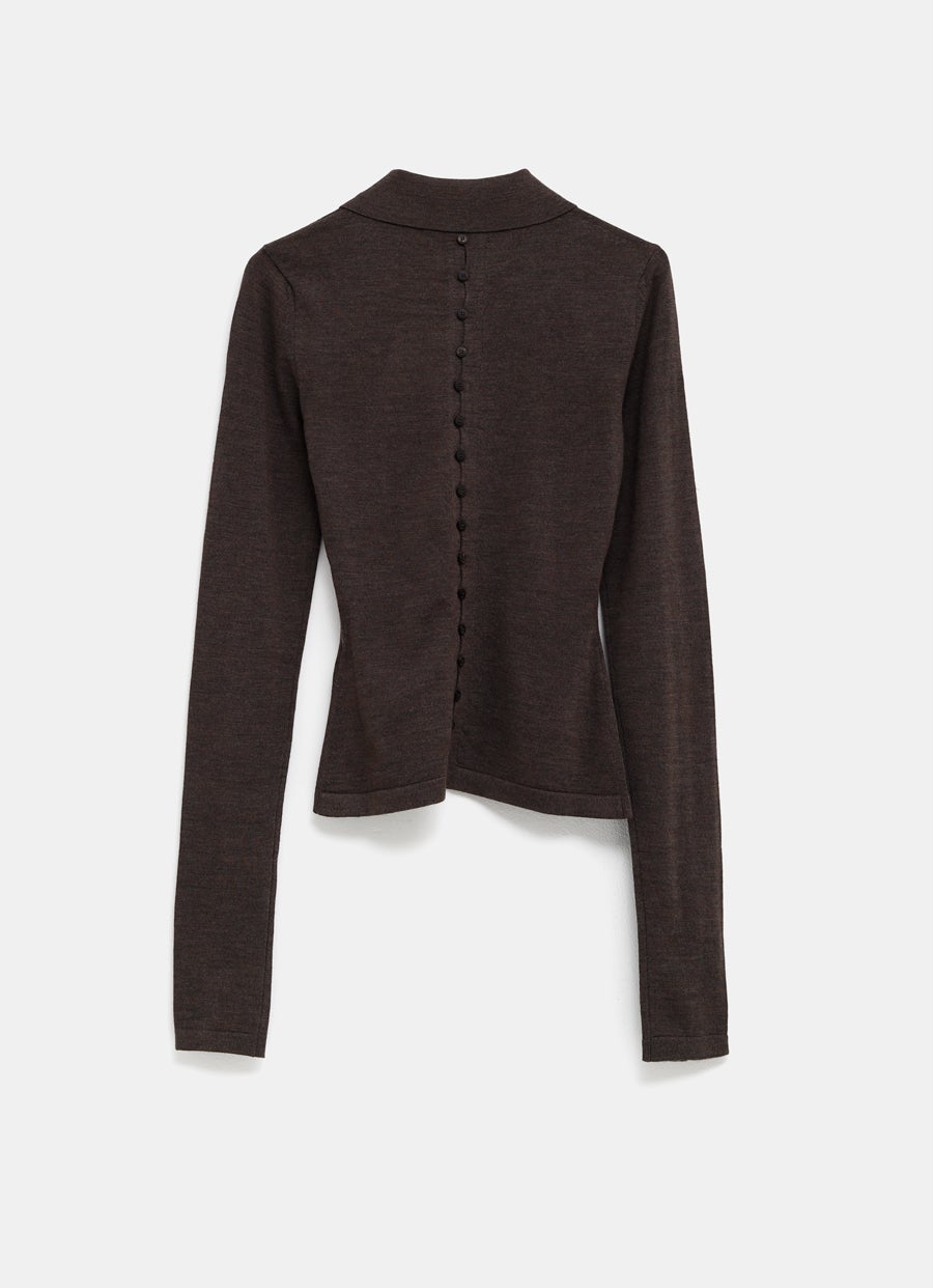 Polo Merino de manga larga para mujer