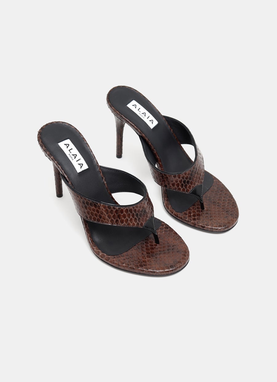 Mules de dedo en piel de serpiente