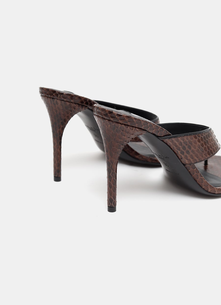 Mules de dedo en piel de serpiente