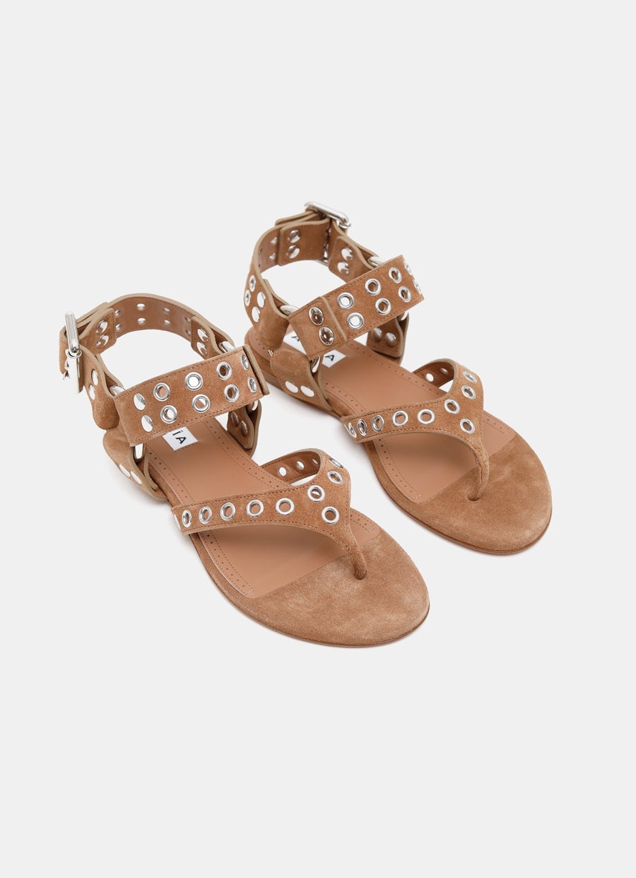 Sandalia de dedo en ante