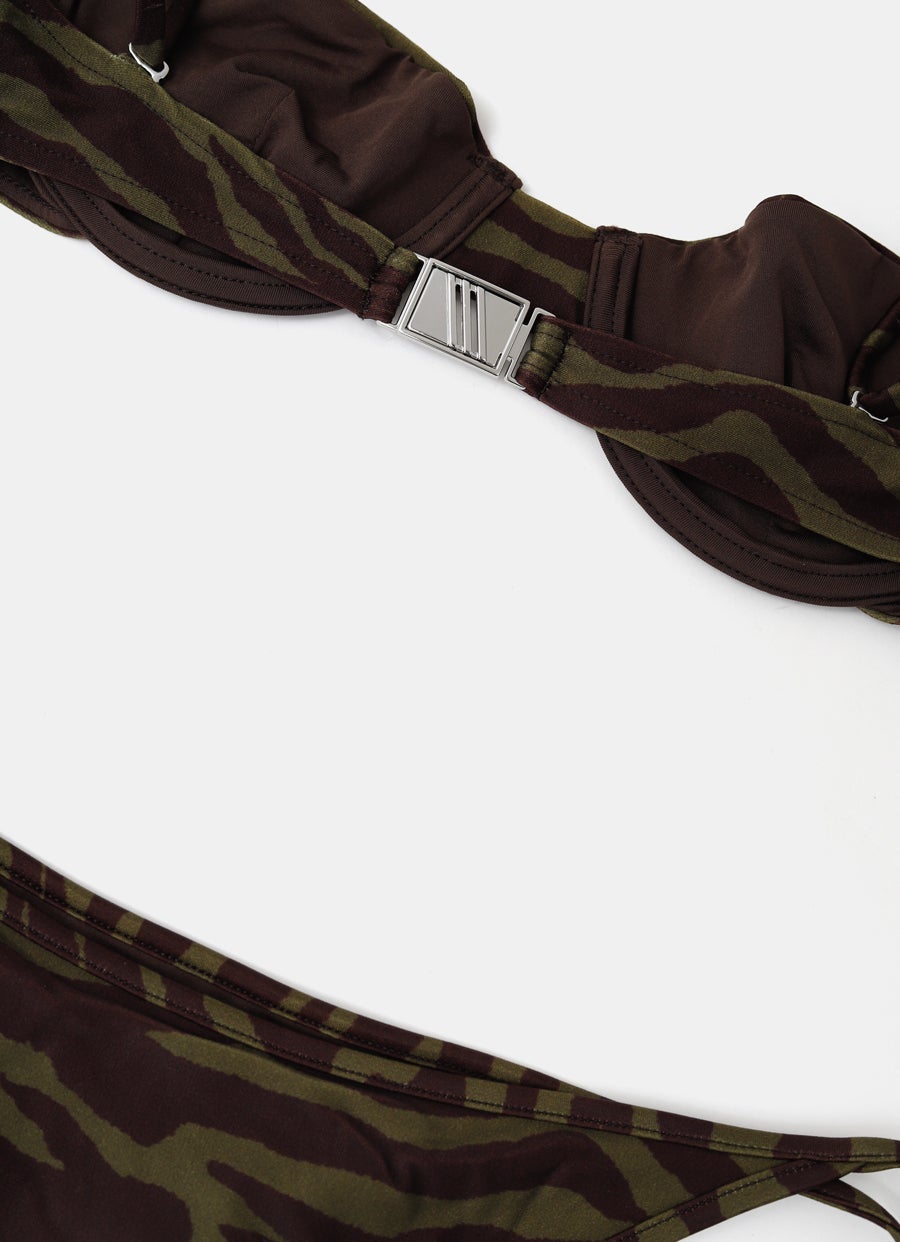 Conjunto de bikini estampado cebra