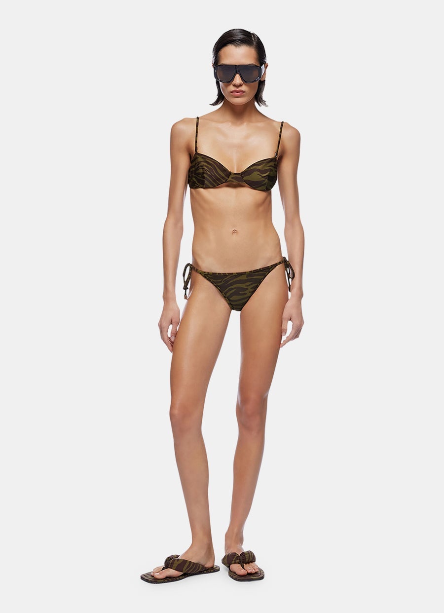 Conjunto de bikini estampado cebra