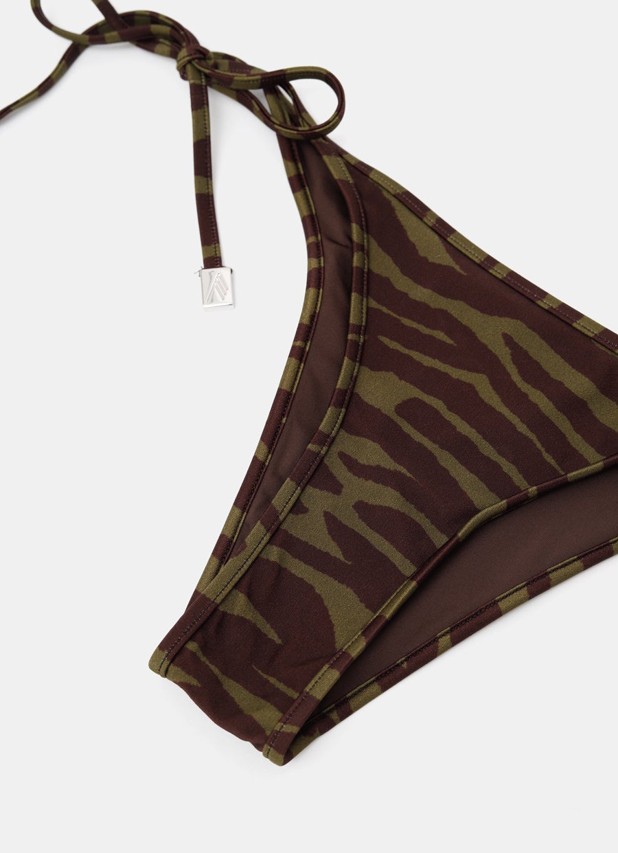 Conjunto de bikini estampado cebra