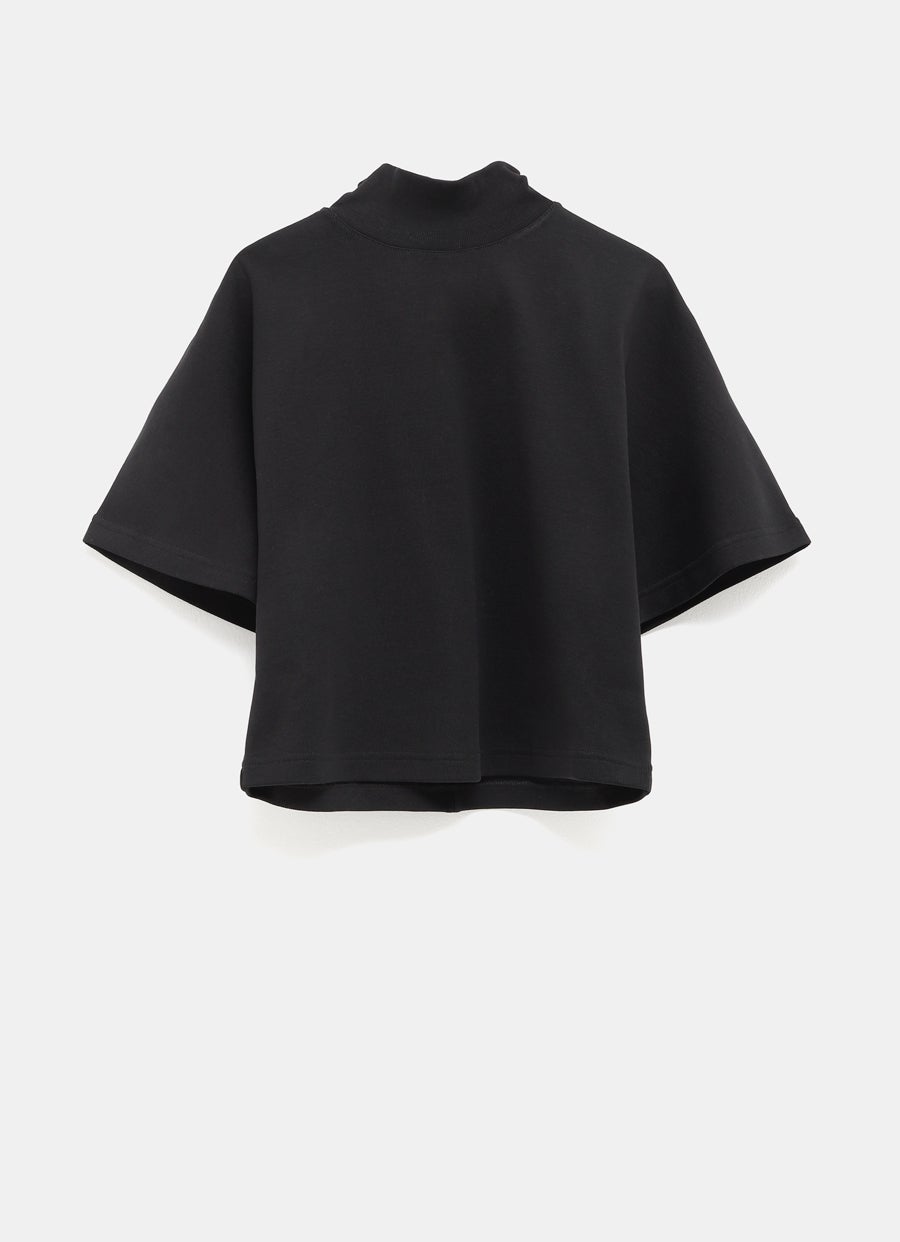 Camiseta de canalé con cuello alto