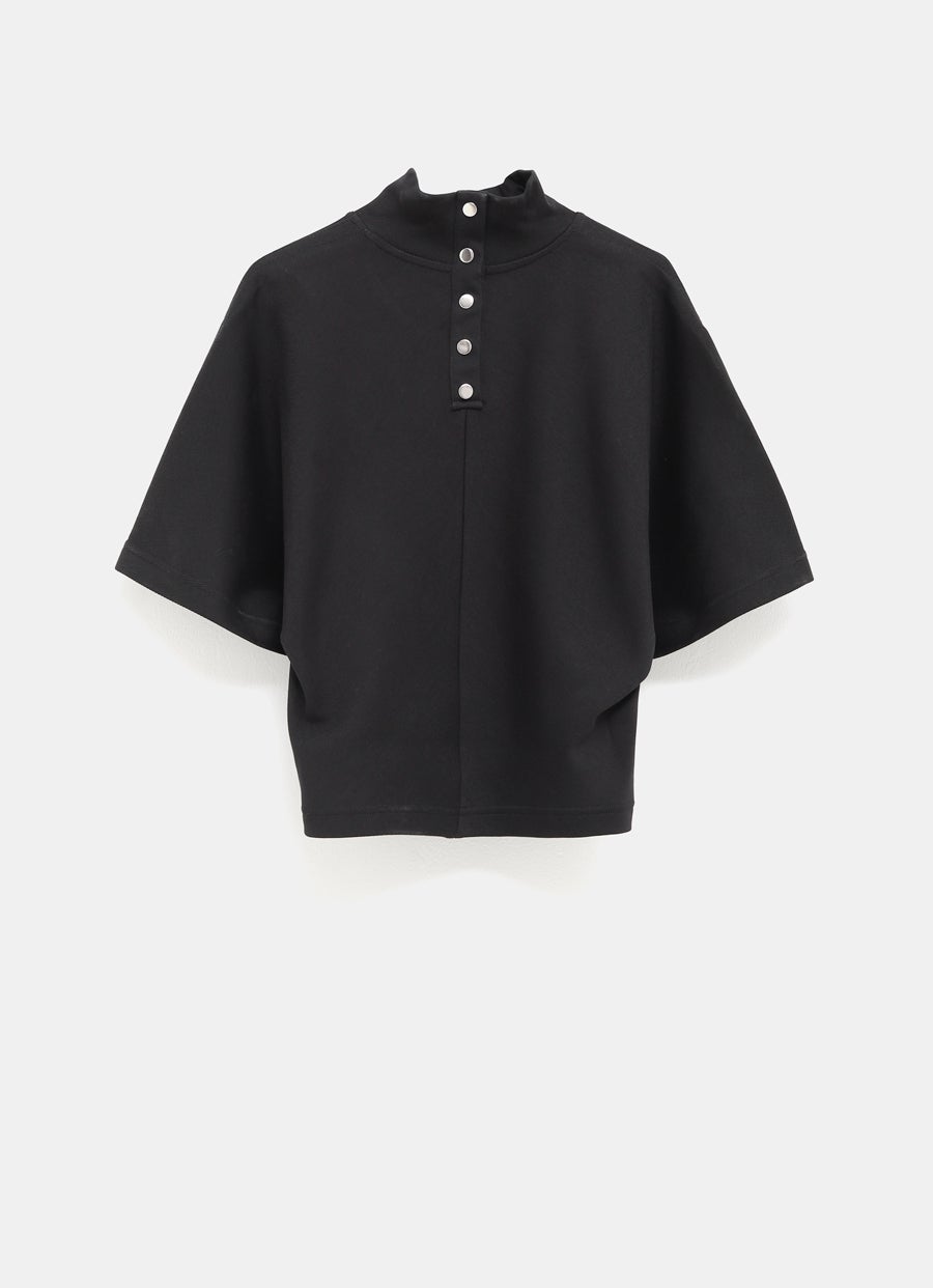 Camiseta de canalé con cuello alto