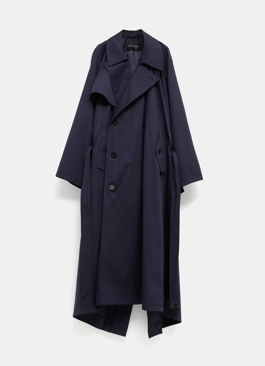 Gabardina de cuello drapeado