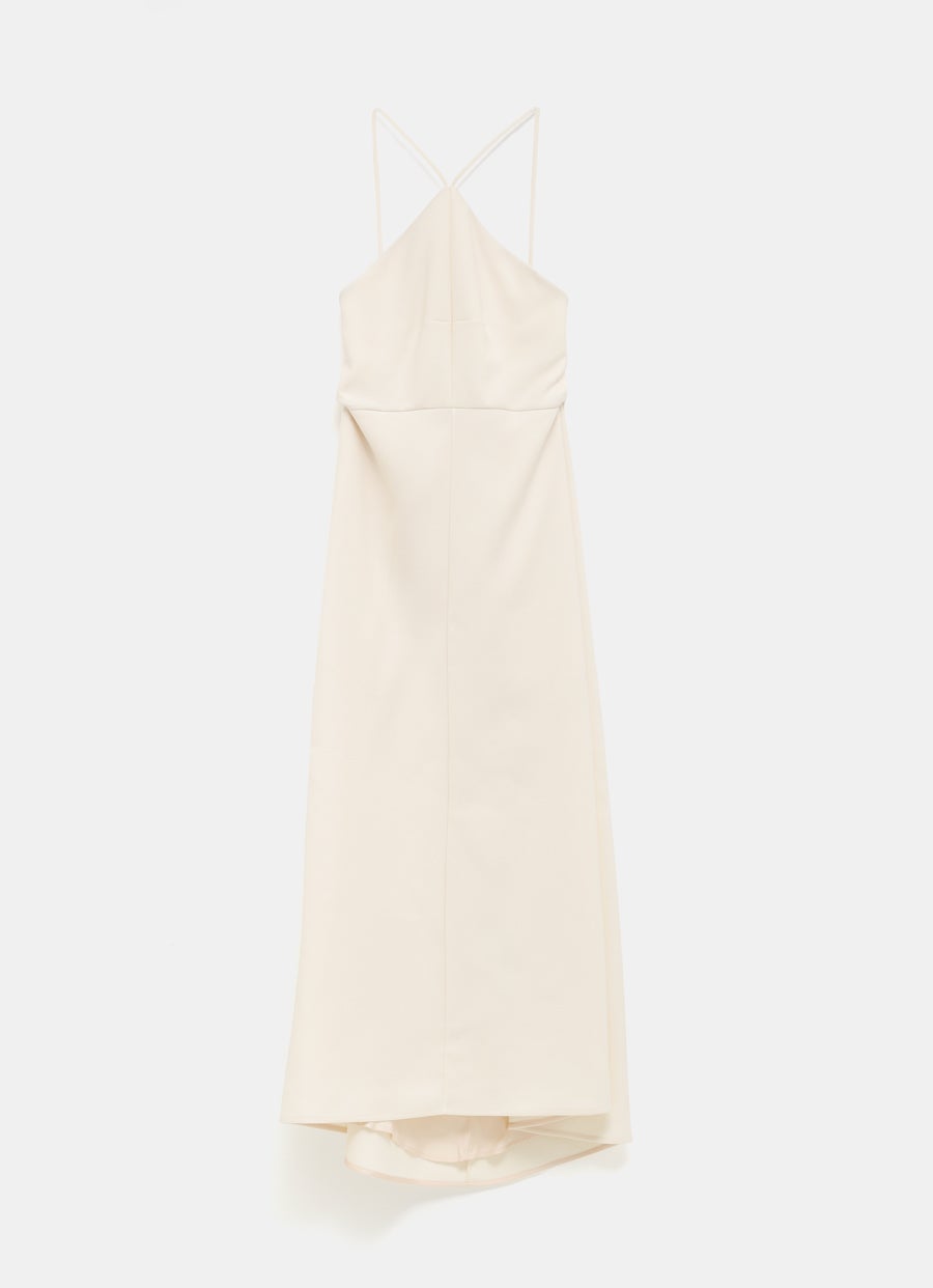 Vestido midi con cuello halter