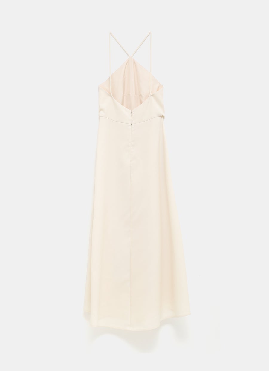 Vestido midi con cuello halter