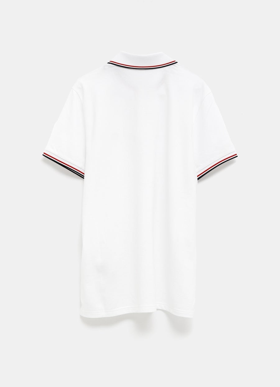Polo con ribete tricolor para hombre
