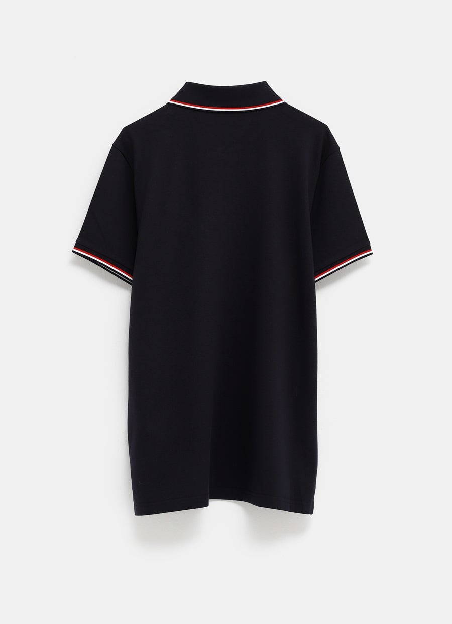 Polo con ribete tricolor para hombre