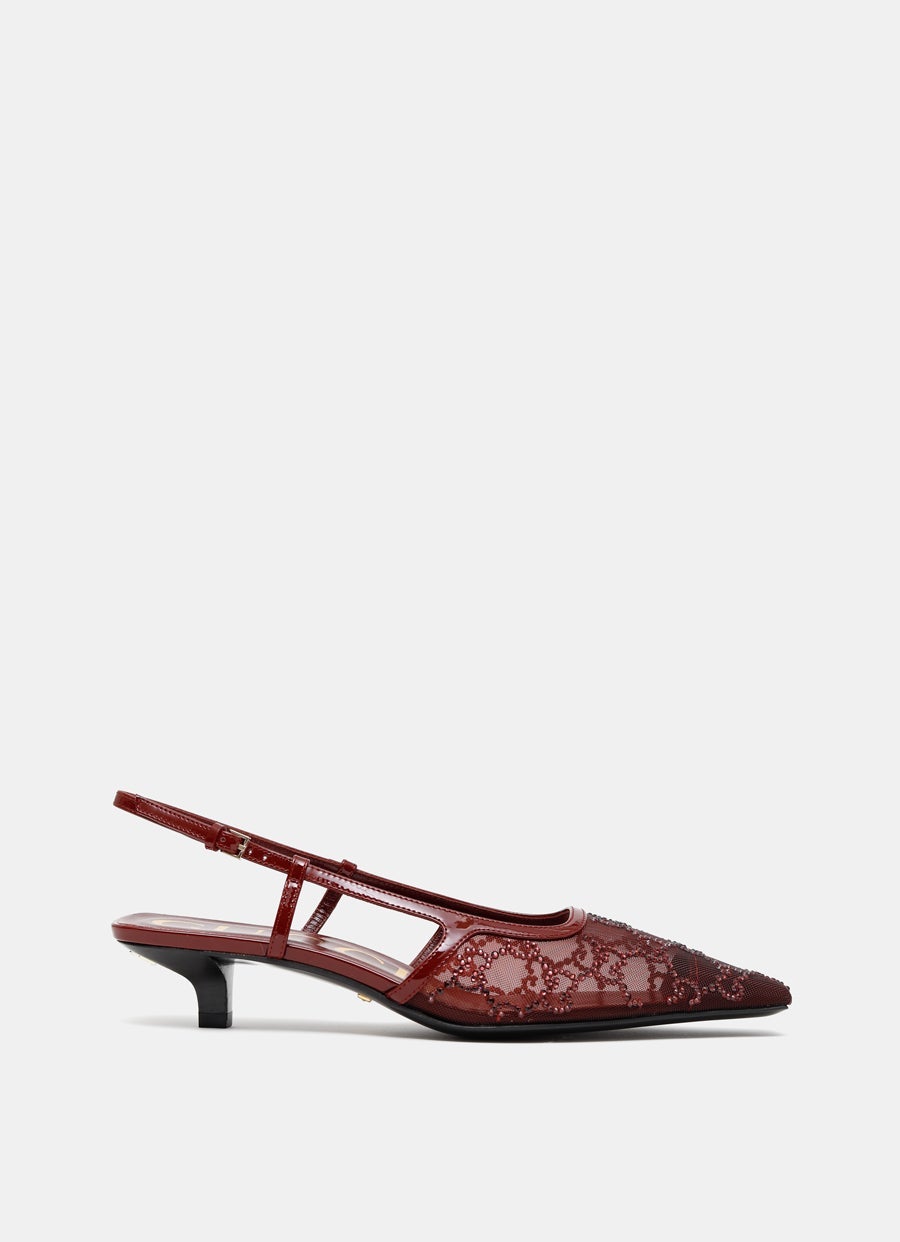 Salón talón descubierto GG cristales