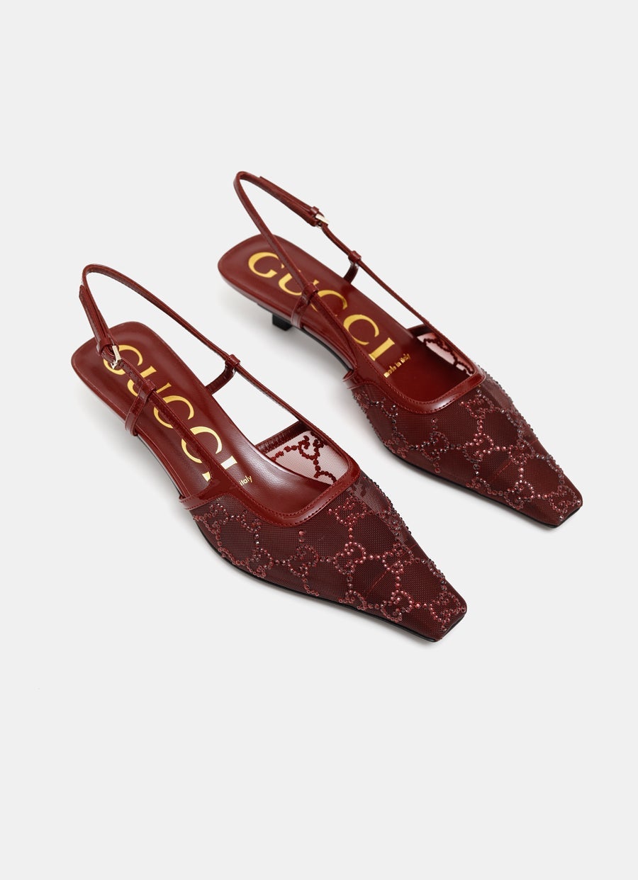 Salón talón descubierto GG cristales