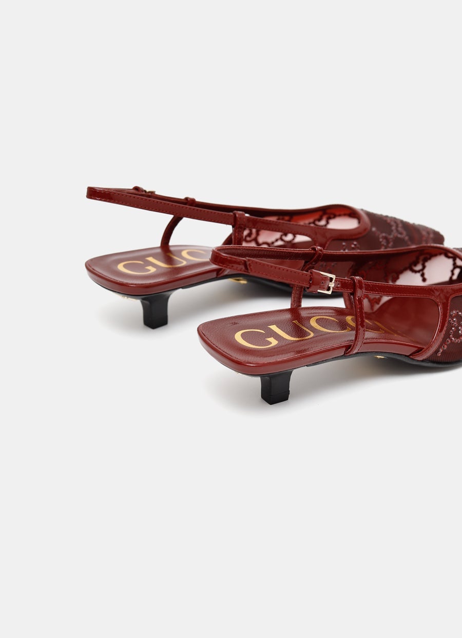 Salón talón descubierto GG cristales