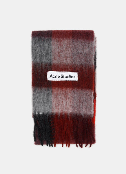 小物 Acne Studios MOHAIR CHECKED SCARF Acne Studios - Mohair checked scarf - Vanilla/beige/lavender