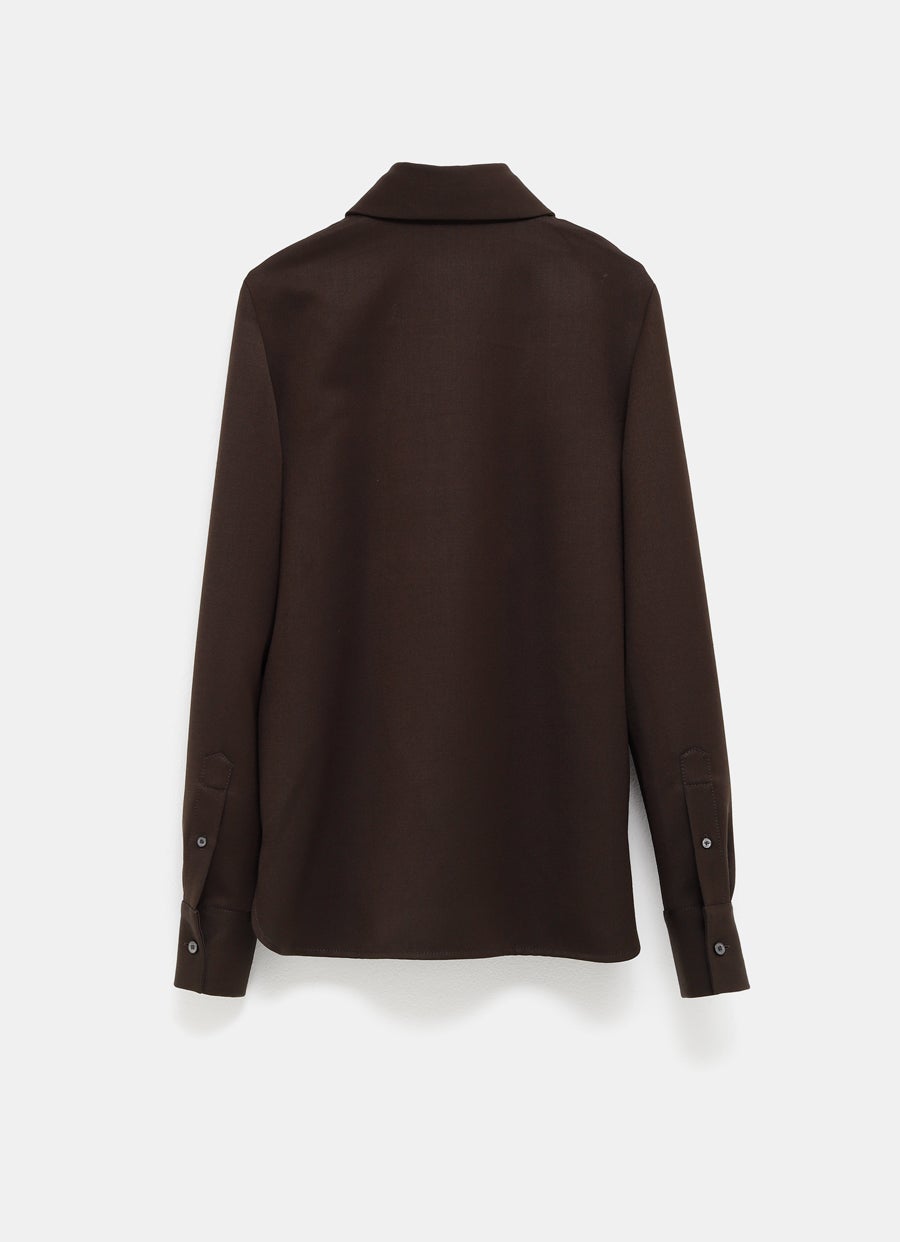 Camisa de lana con corbata