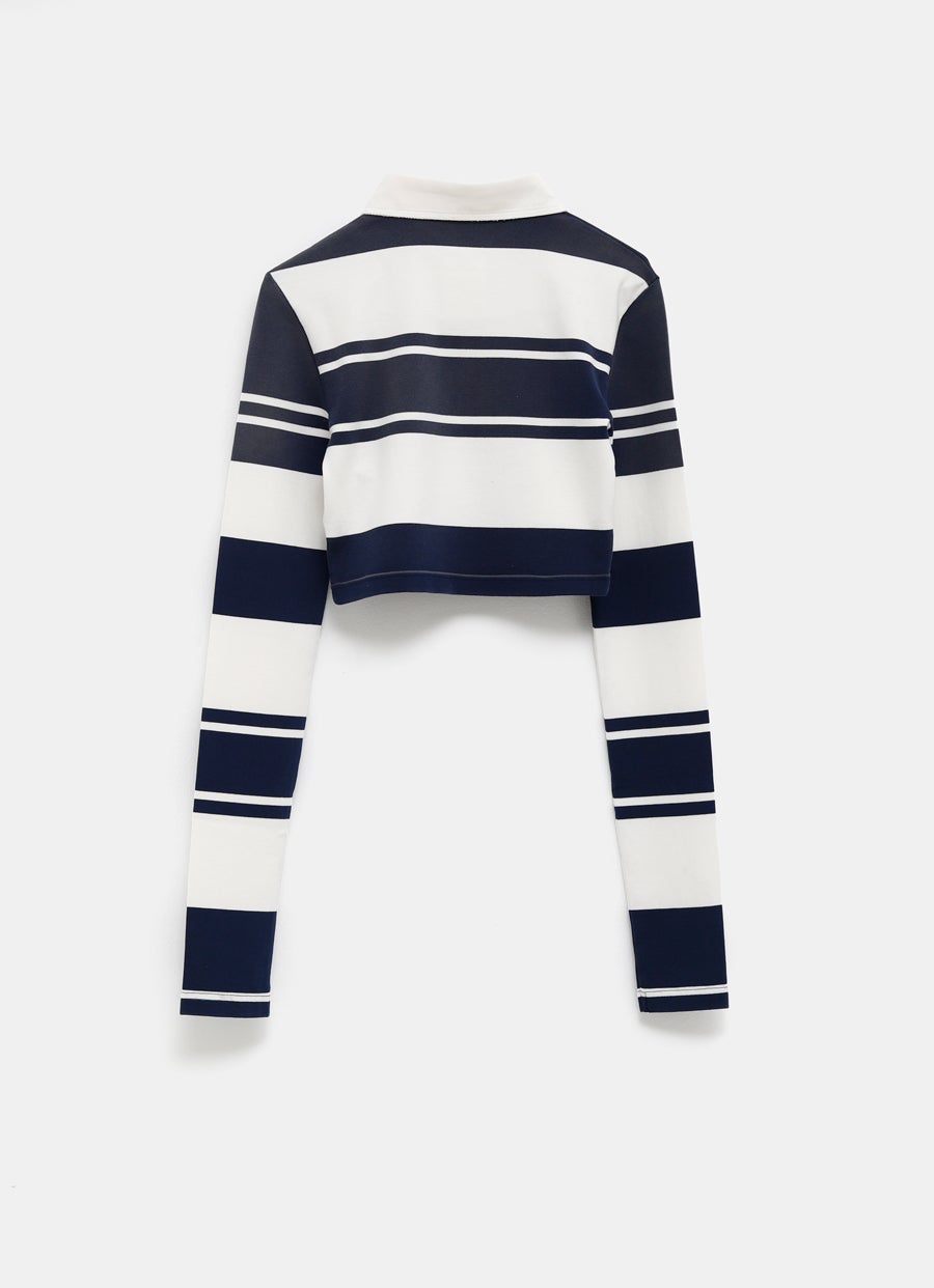 Polo de manga larga cropped