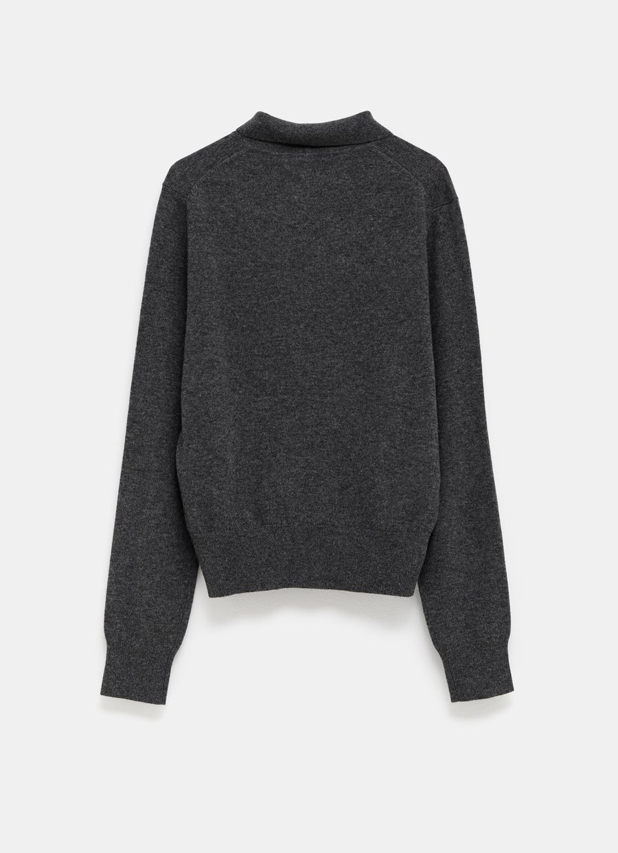 Jersey polo de lana de yak para hombre