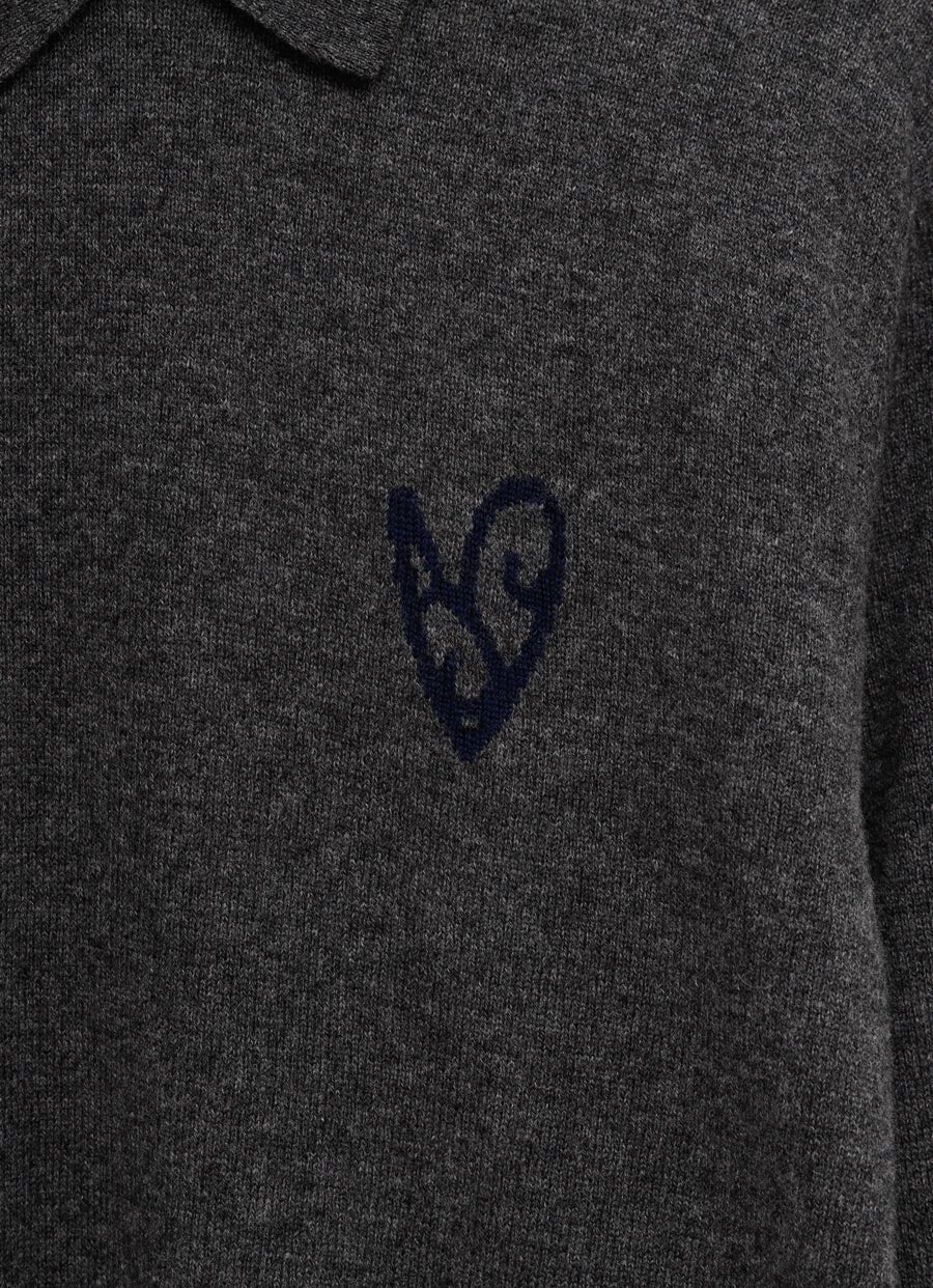 Jersey polo de lana de yak para hombre